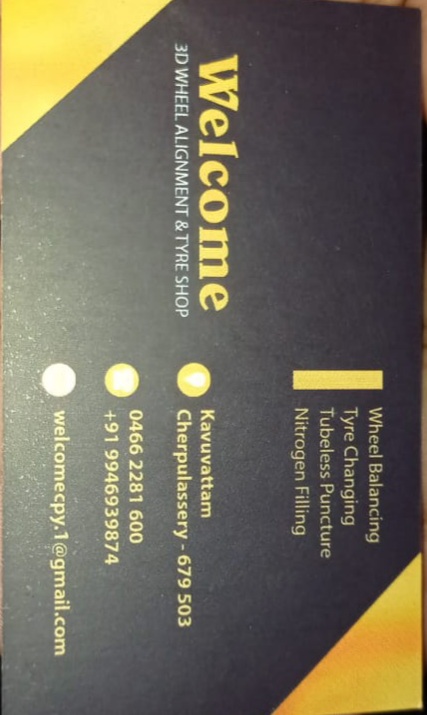 WELCOME 3D WHEEL ALIGNMENT &TYRE CHERPULASSERY